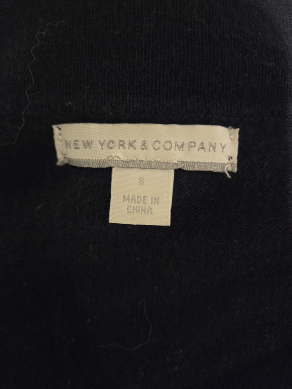 New York & Company Open-Front Navy Cardigan - Picture 5 of 6
